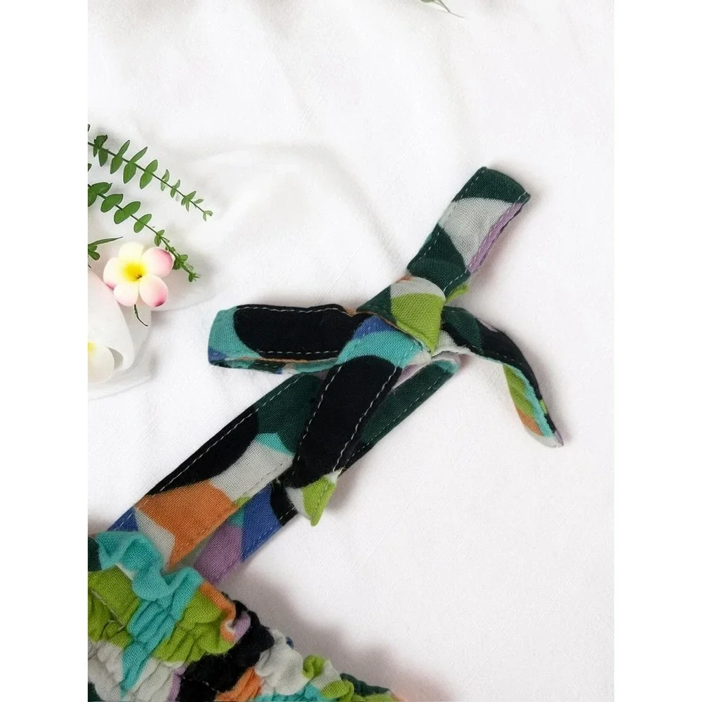 Hanna Andersson Tropical Parrot Print Cotton Bubble Romper Size 2T (85cm)